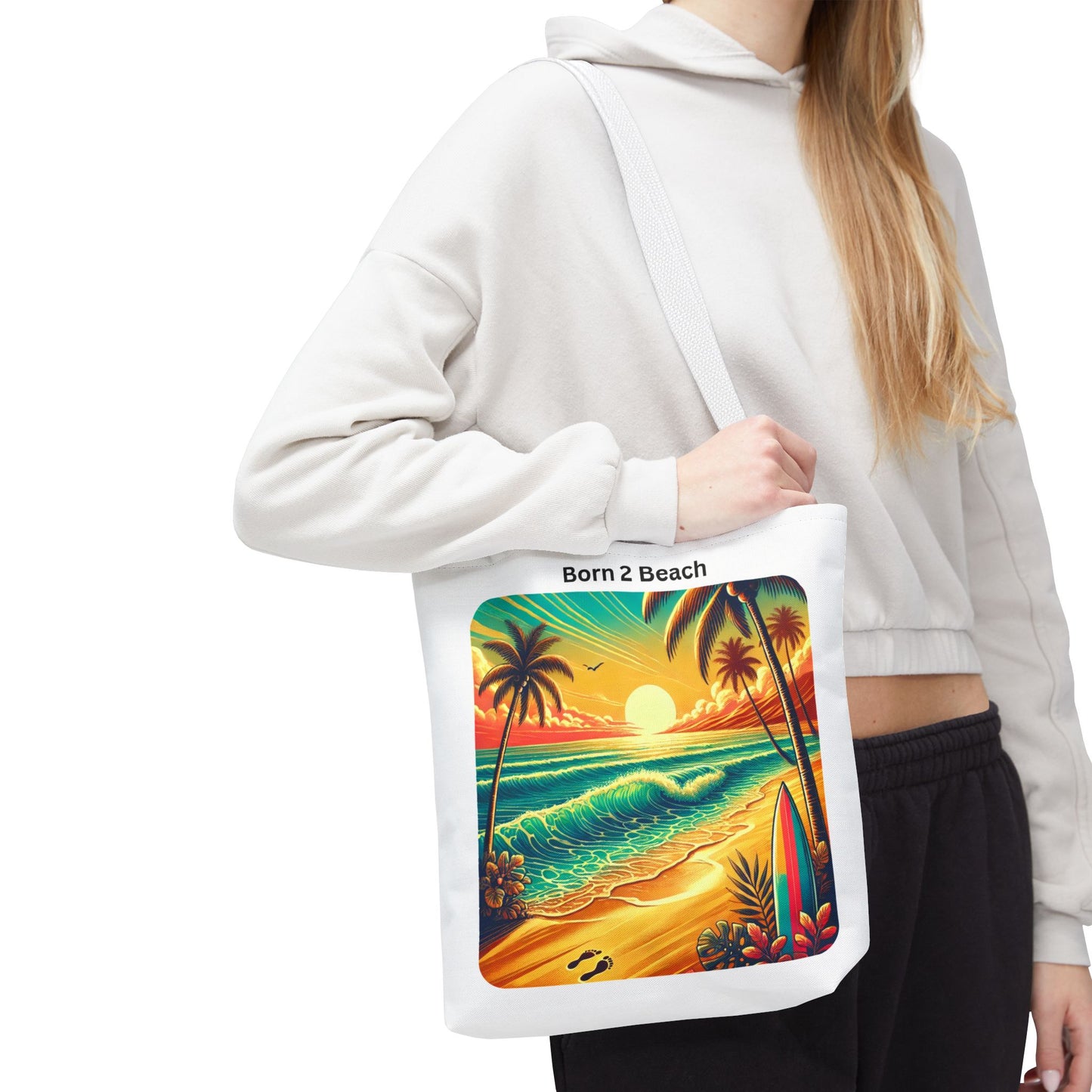Summer Vibes Tote Bag | Born 2 Beach | Perfect for Beach Lovers