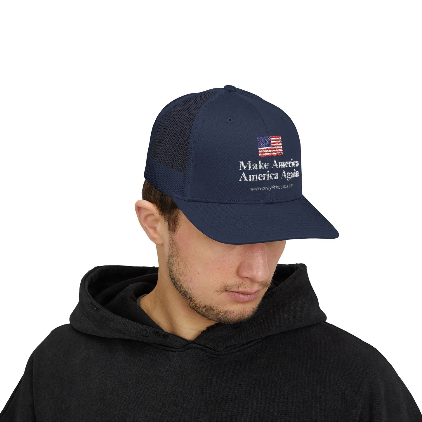 Make America America Again Snapback Trucker Cap - Patriotic Red Hat