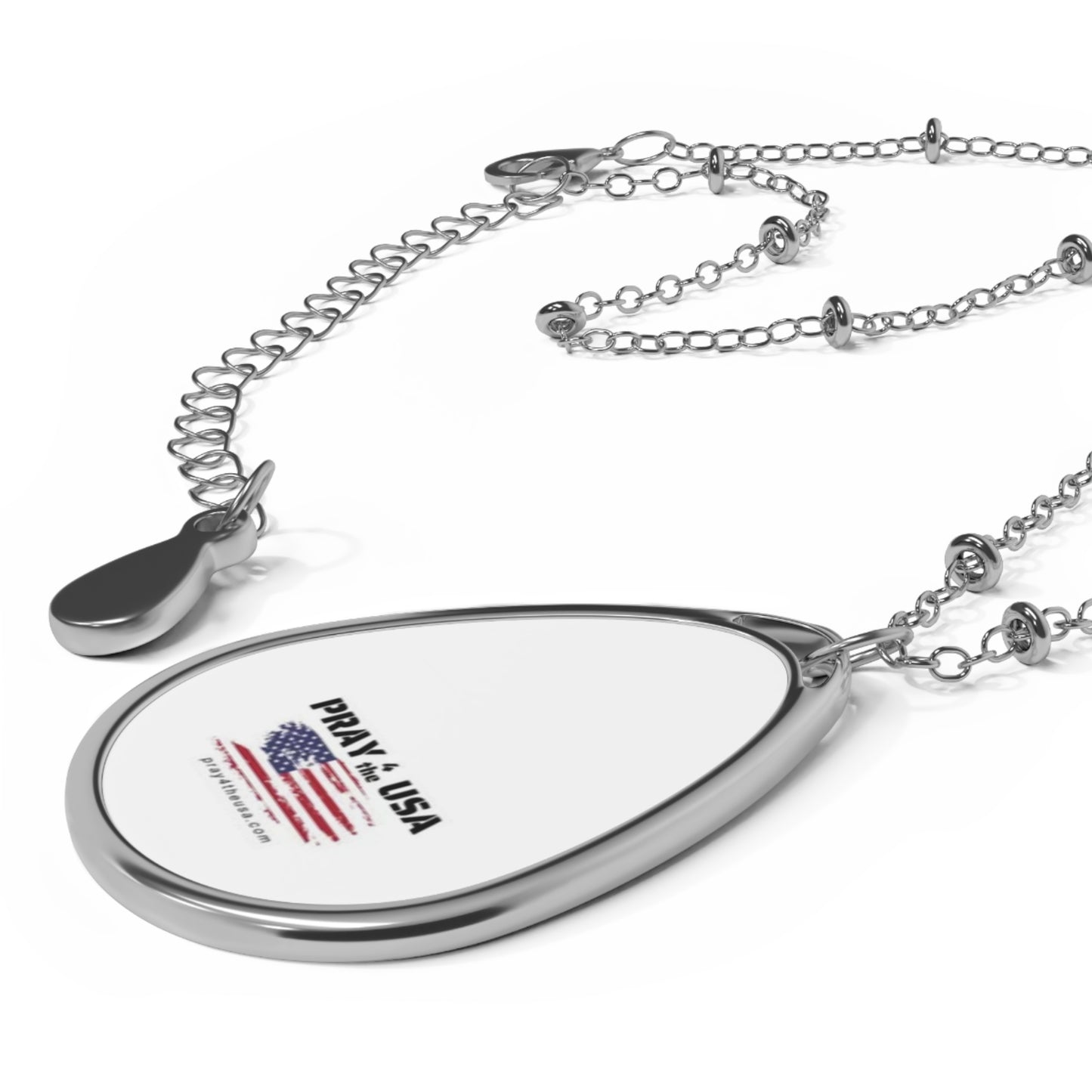 Necklace - Patriotic 'PRAY USA' Statement Jewelry