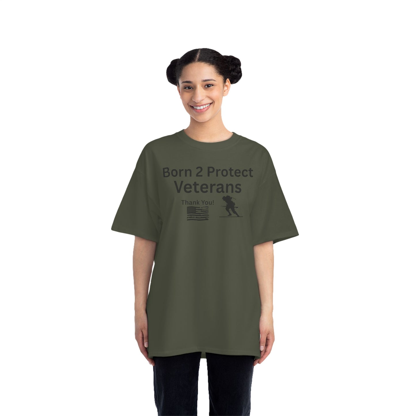 Born 2 Protect-Veterans Appreciation T-Shirt - Beefy-T® Short-Sleeve