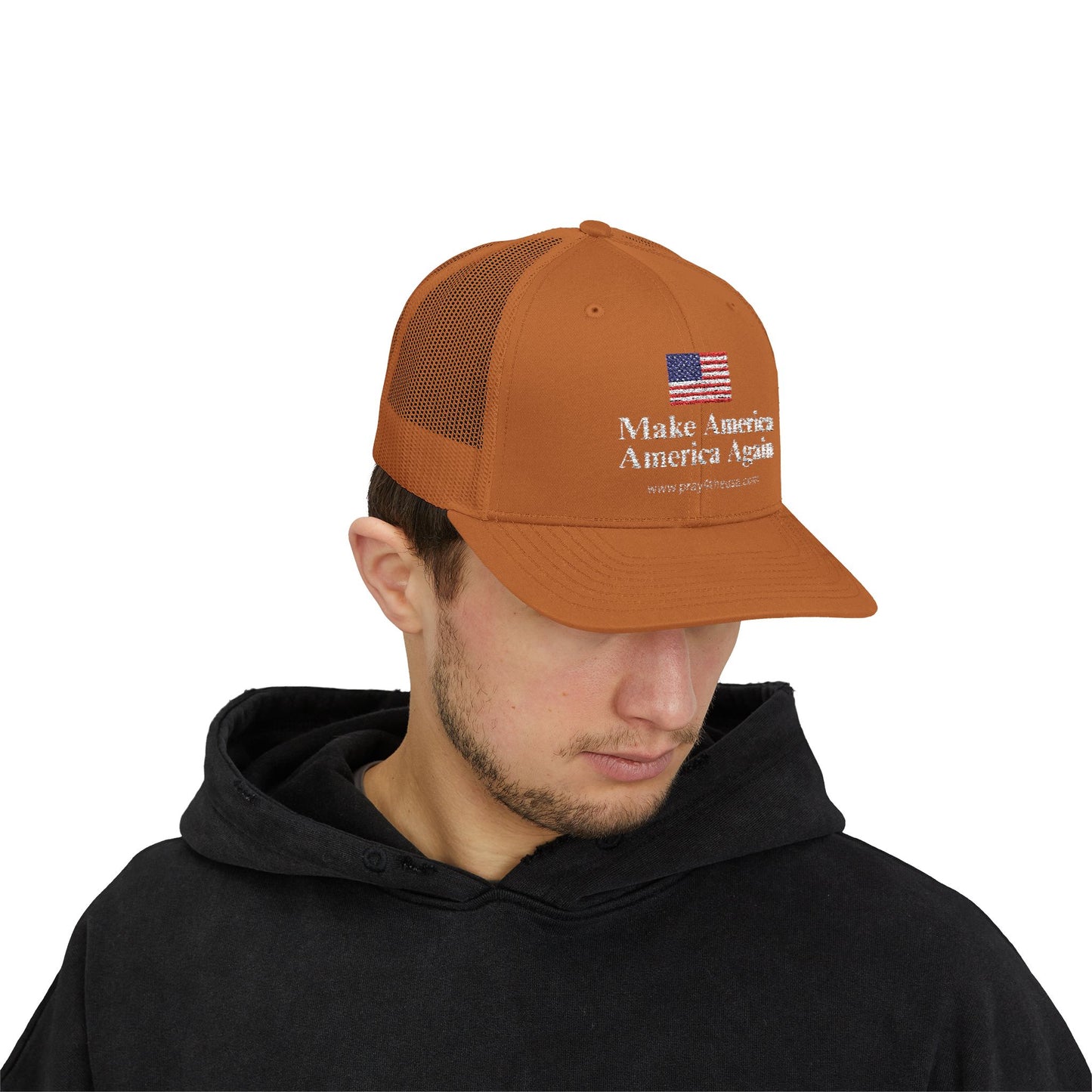 Make America America Again Snapback Trucker Cap - Patriotic Red Hat