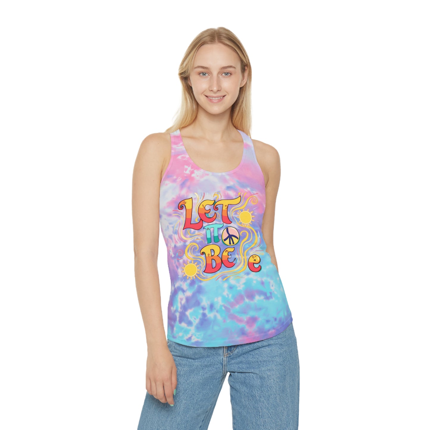 Tie Dye Tank Top - Peaceful 'Let It Be' Design