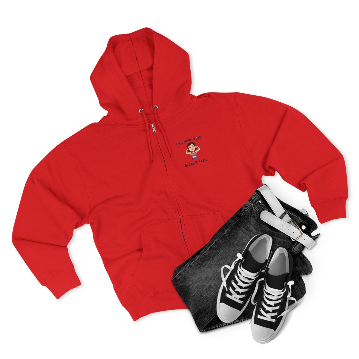 Fitness Zip Hoodie - "One More Time, Because I Can"