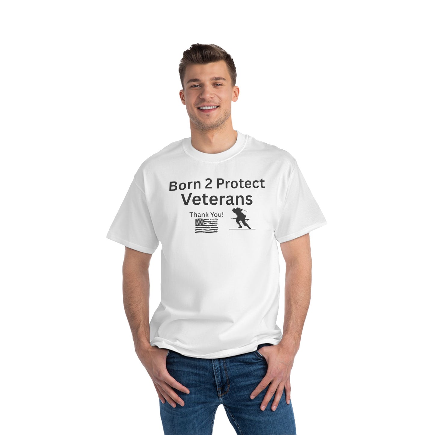 Born 2 Protect-Veterans Appreciation T-Shirt - Beefy-T® Short-Sleeve