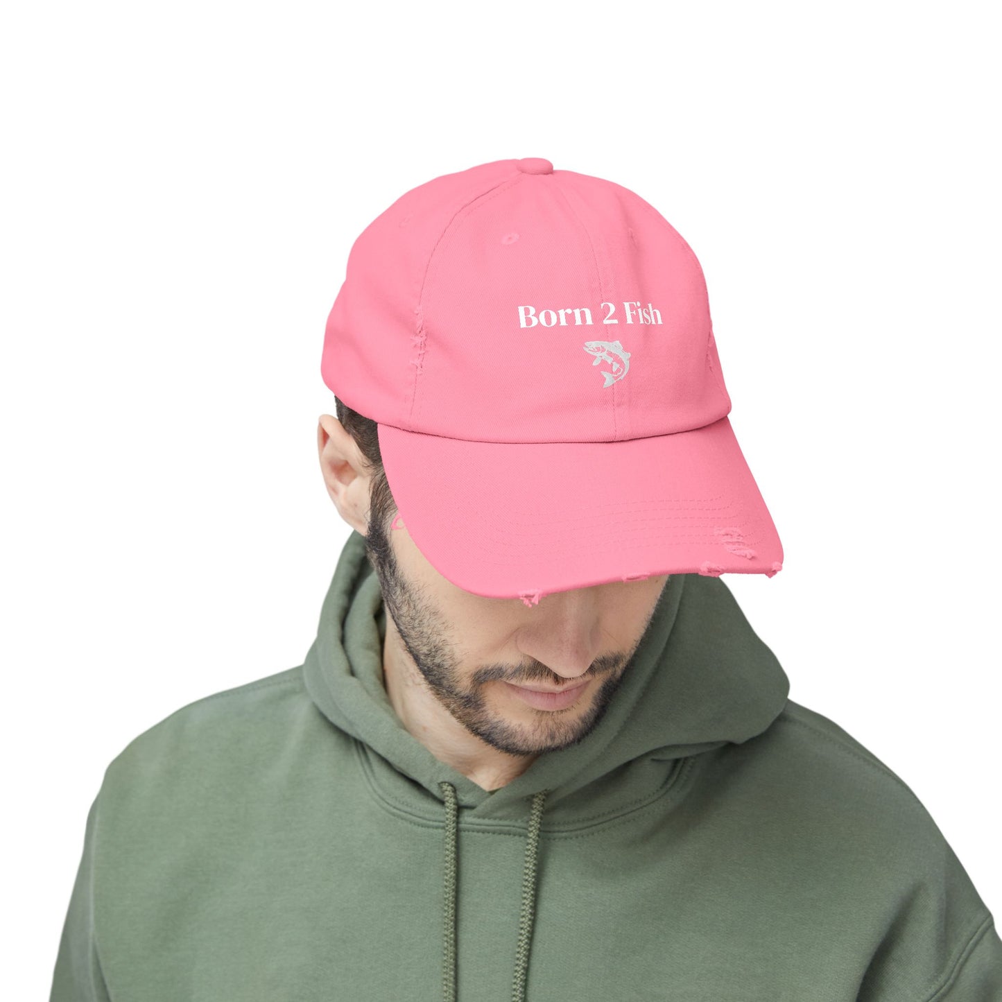 Born 2 Fish-Distressed Fishing Cap