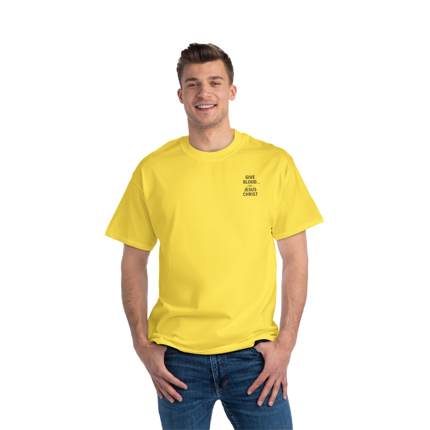 Christian Faith Short-Sleeve T-Shirt - Jesus Gave All Give Blood