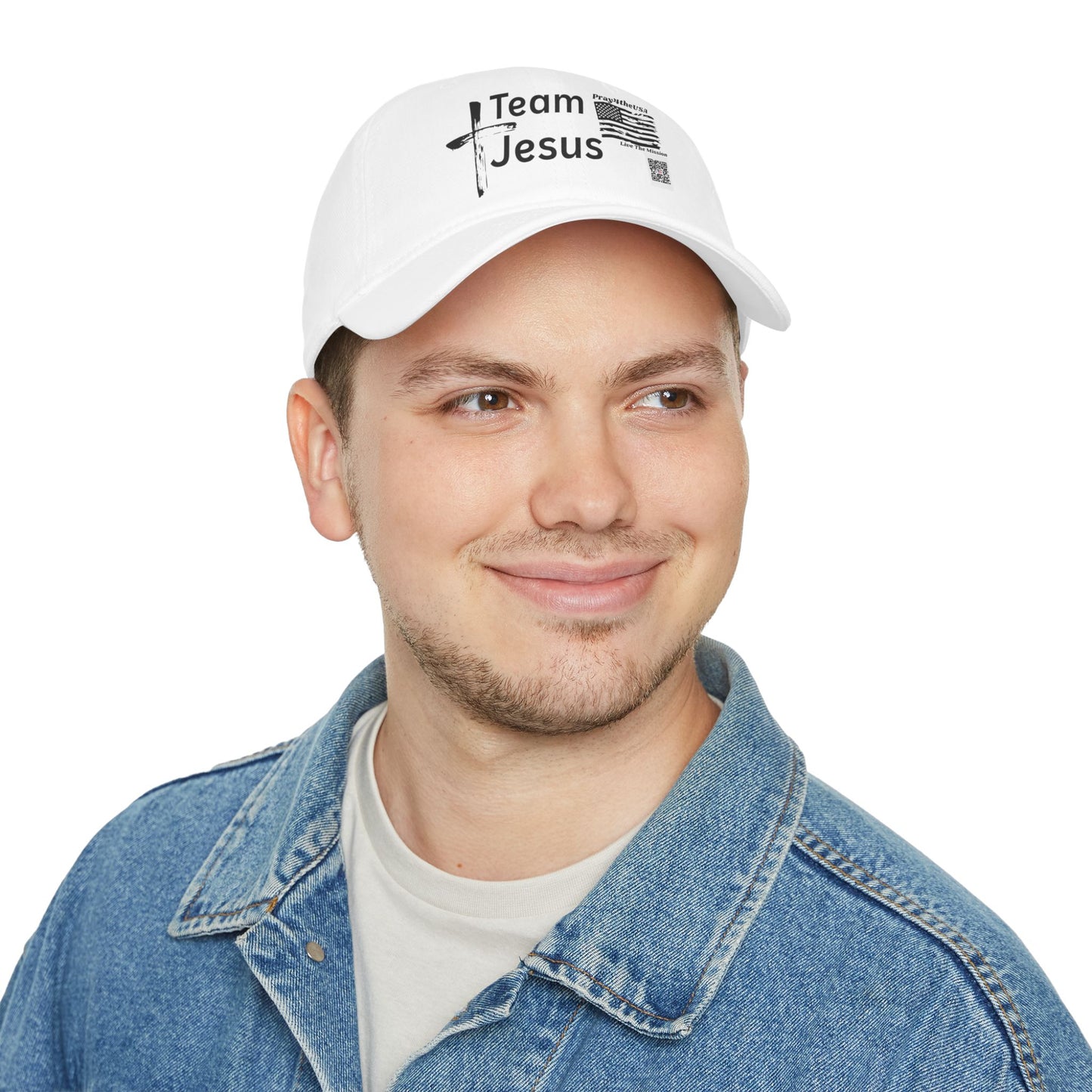 Team Jesus Low Profile Baseball Cap — Faith-Based Christian Hat with Cross & Flag