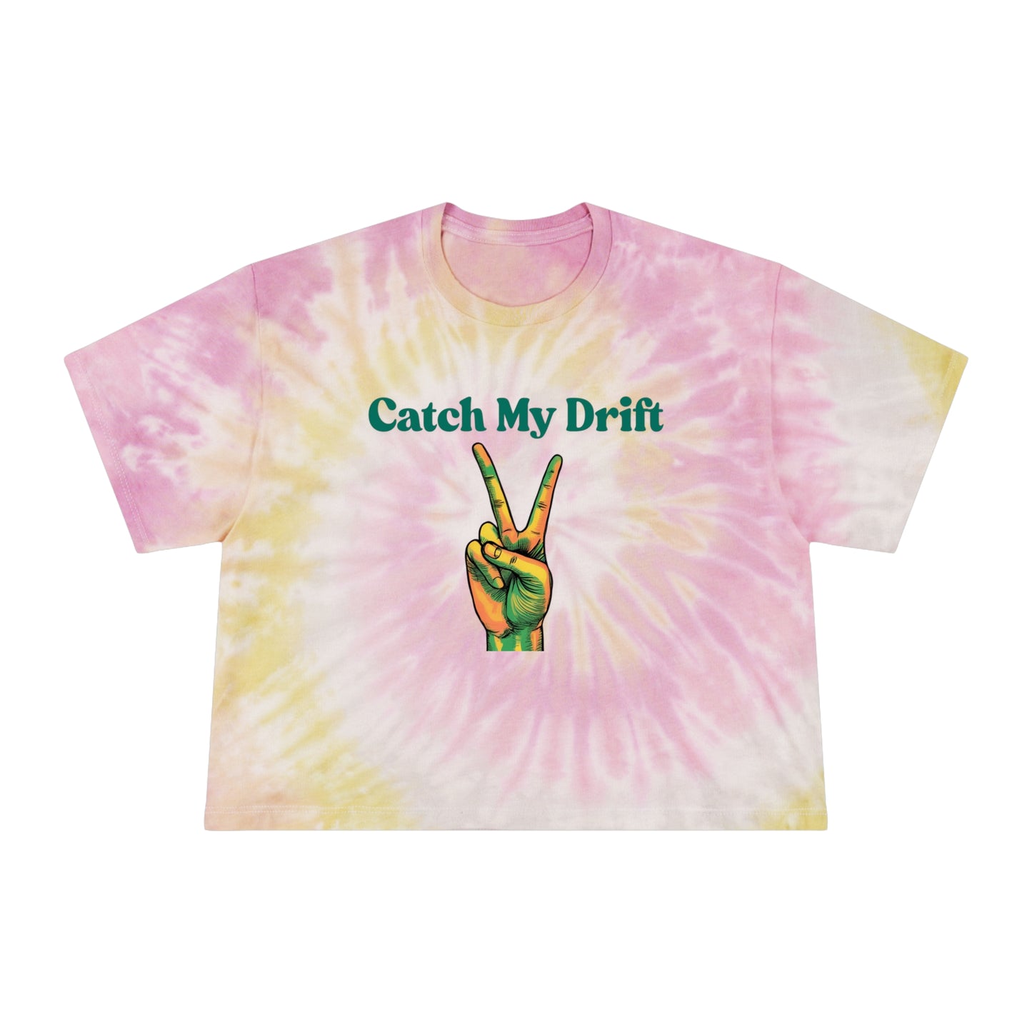 Tie-Dye Crop Tee for Trendy Women - Retro Catch My Drift Bohemian Style