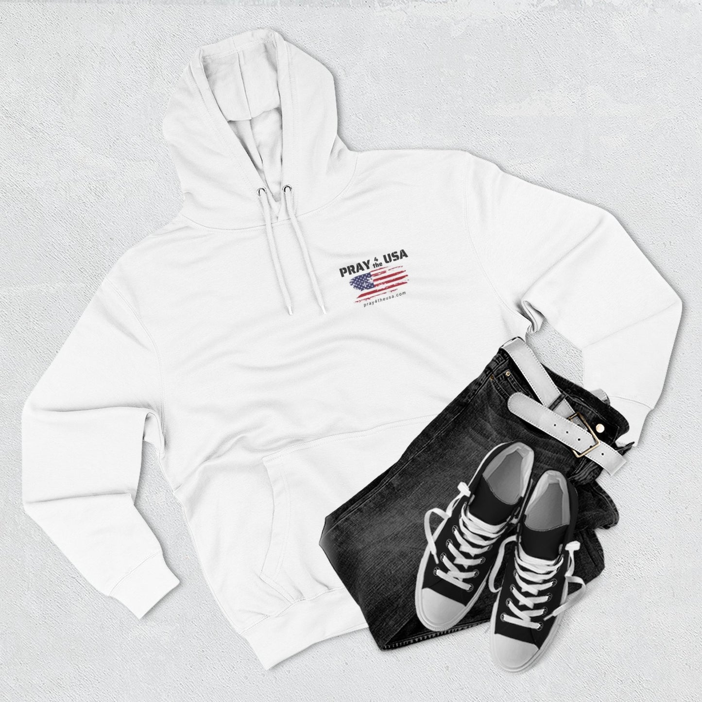 Patriotic Fleece Hoodie - Pray 4 the USA