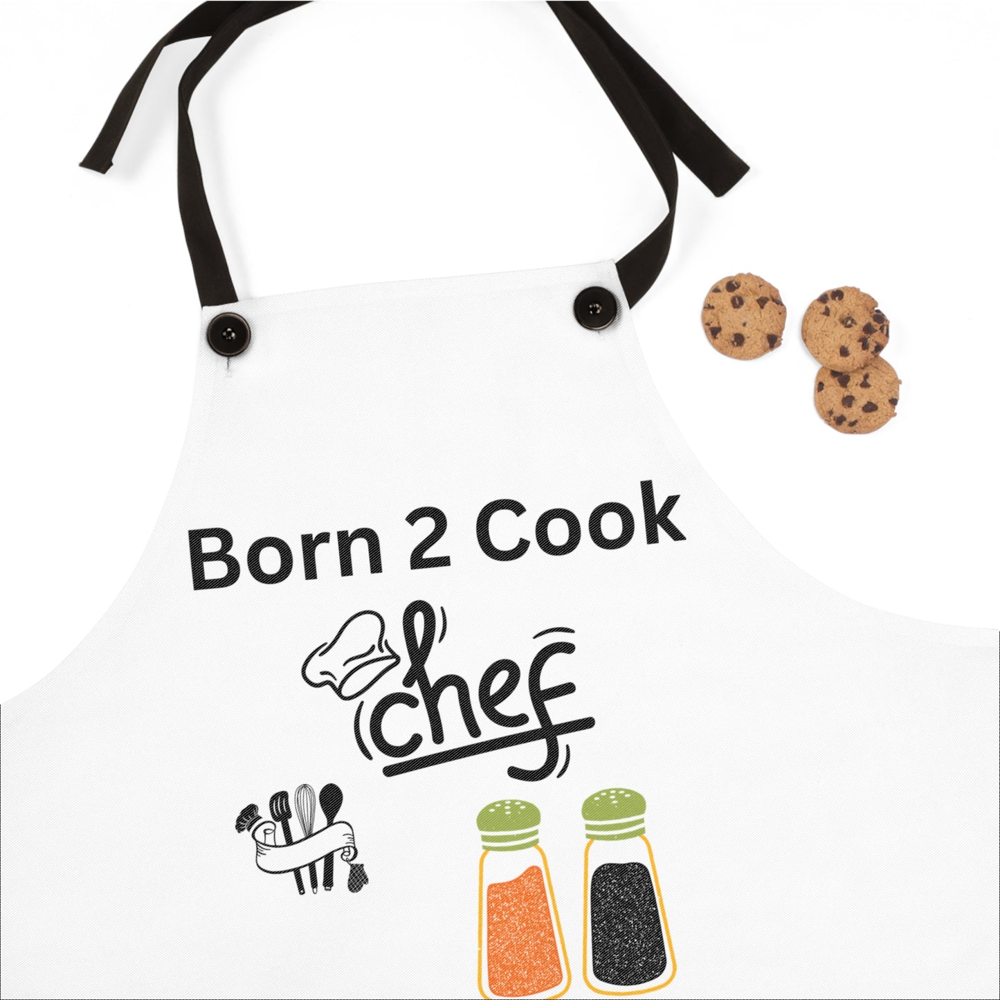Chef Apron - 'Born 2 Cook' Kitchen Gift
