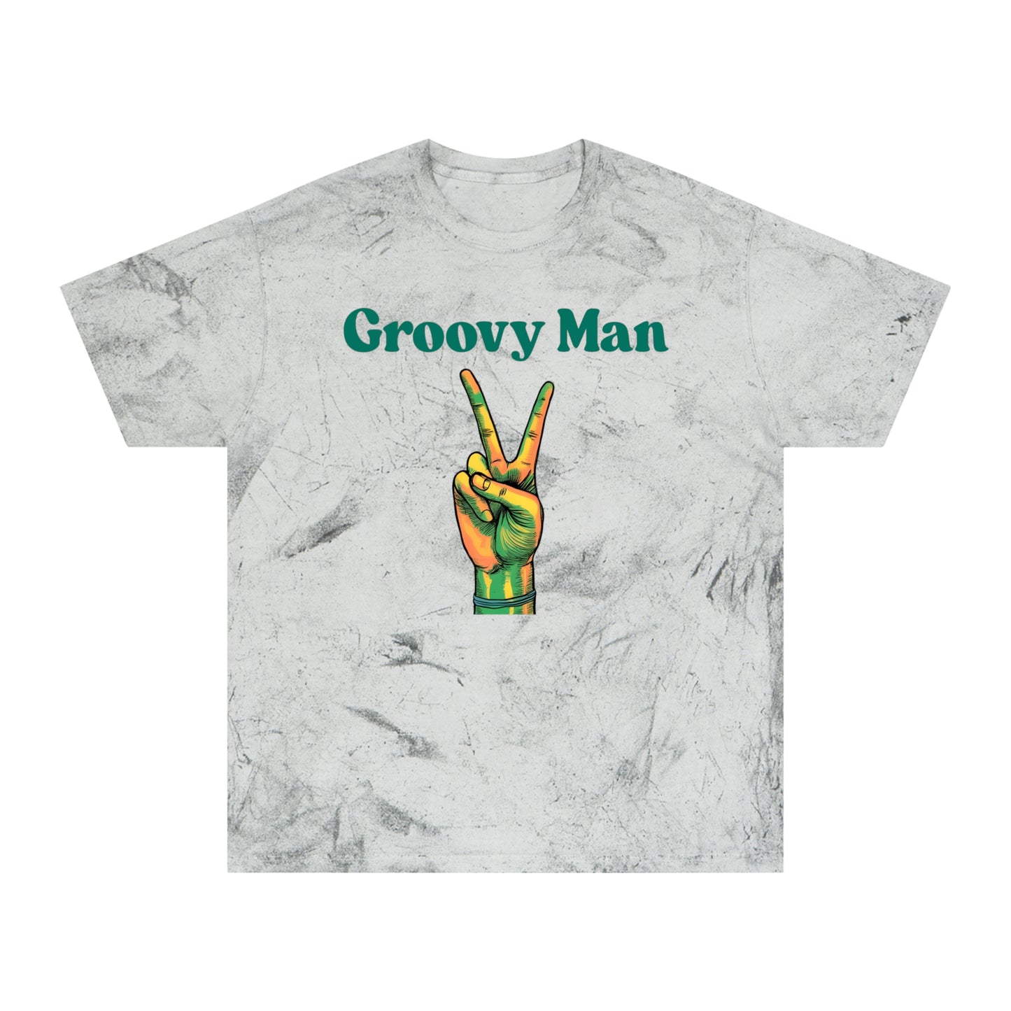 Retro Groovy Man Color Blast T-Shirt - Peace Sign Tee
