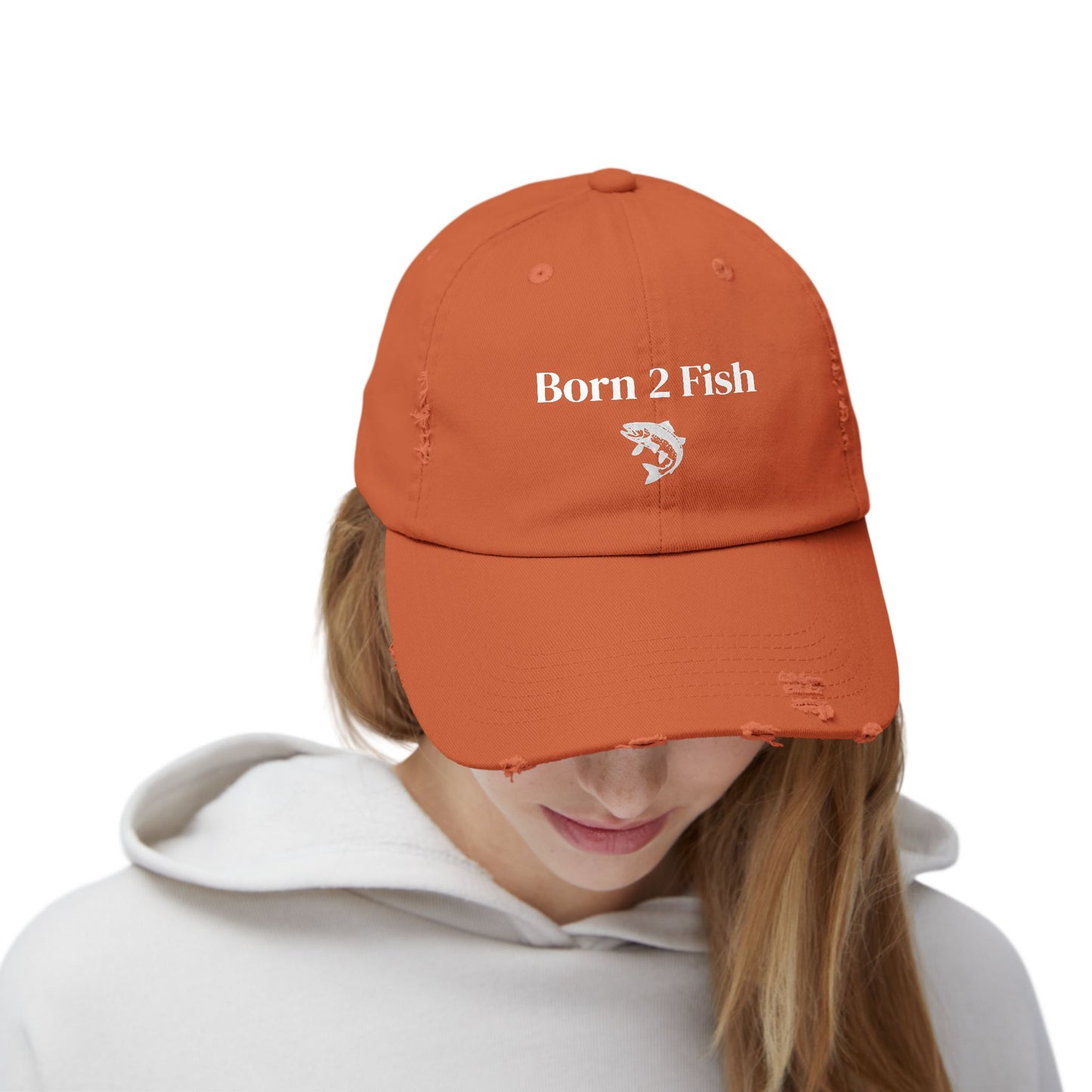 Born 2 Fish-Distressed Fishing Cap
