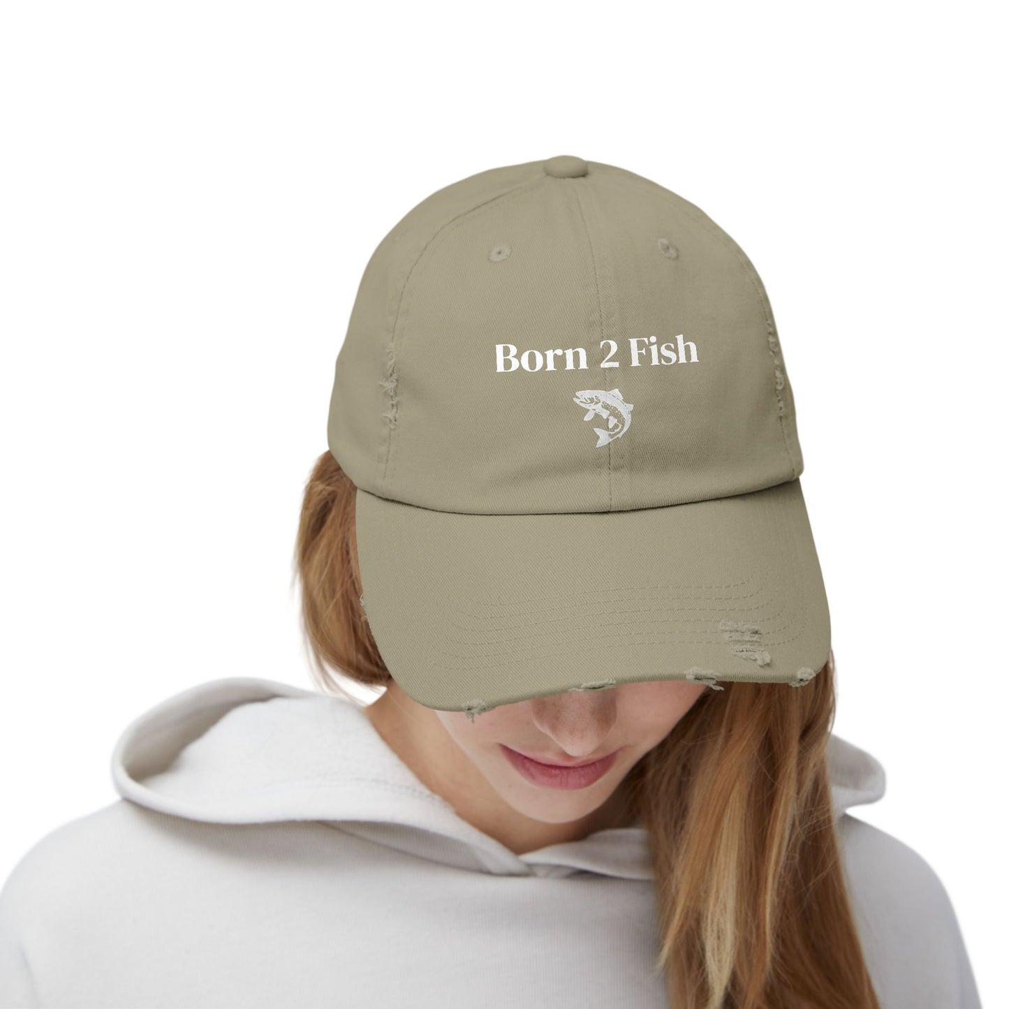 Born 2 Fish-Distressed Fishing Cap