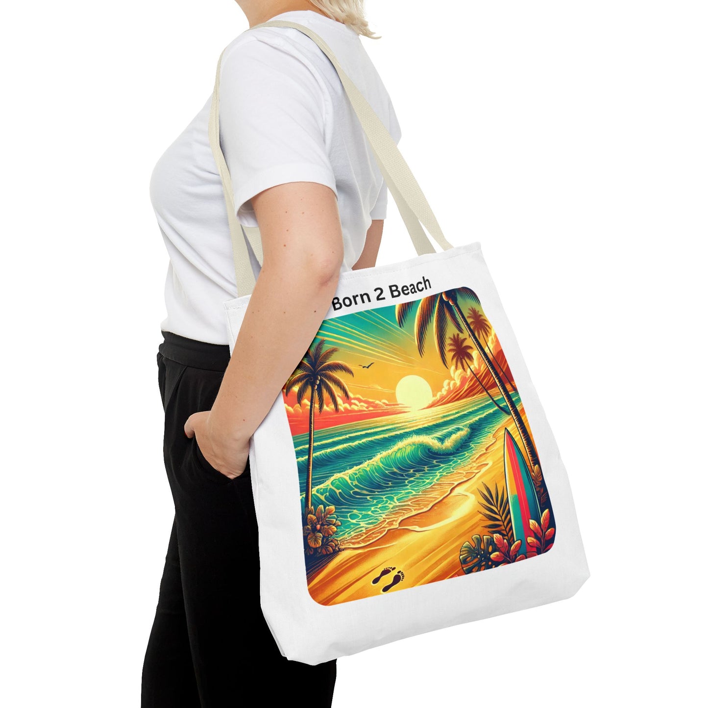 Summer Vibes Tote Bag | Born 2 Beach | Perfect for Beach Lovers