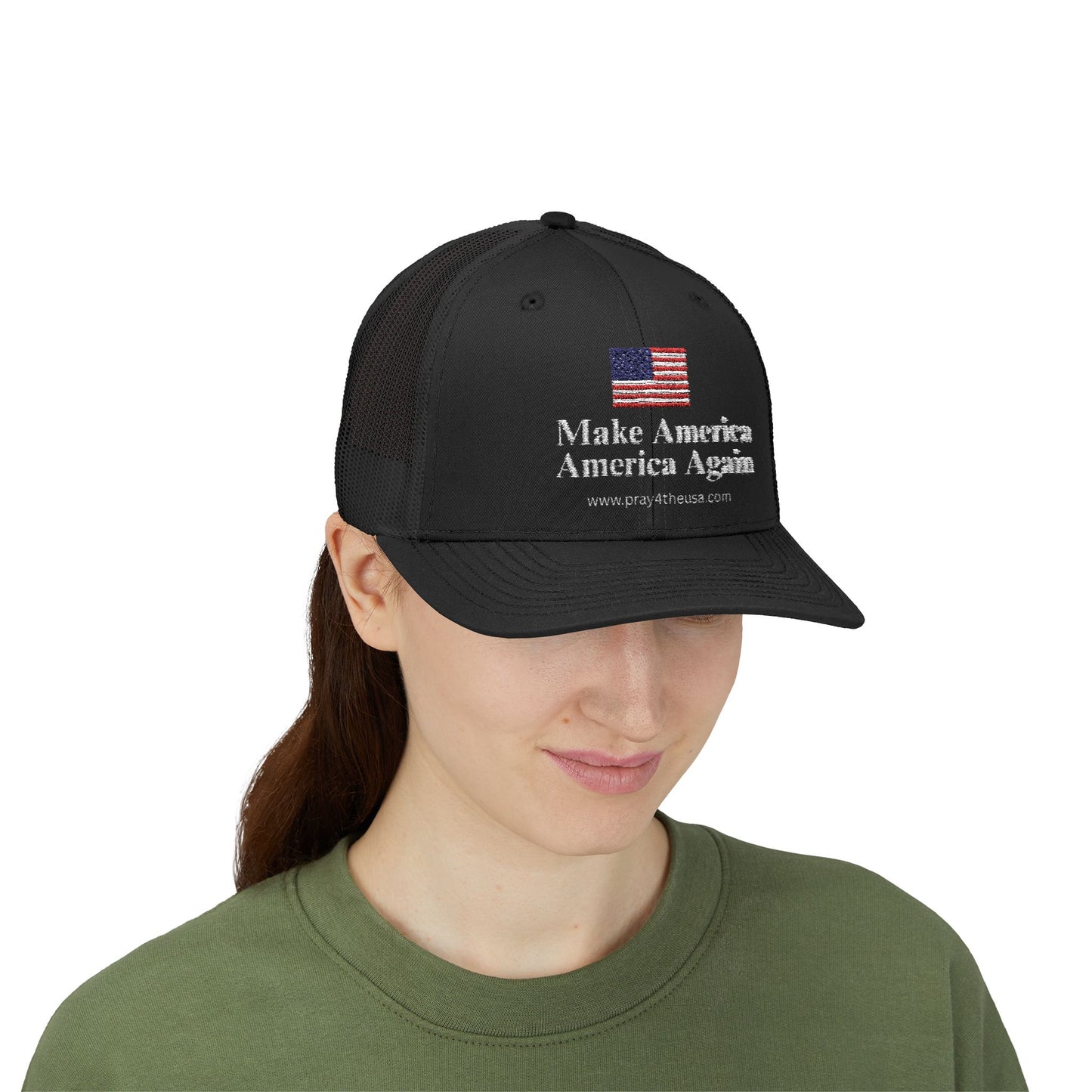 Make America America Again Snapback Trucker Cap - Patriotic Red Hat