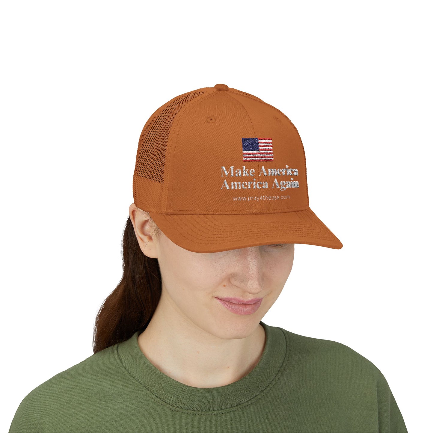 Make America America Again Snapback Trucker Cap - Patriotic Red Hat