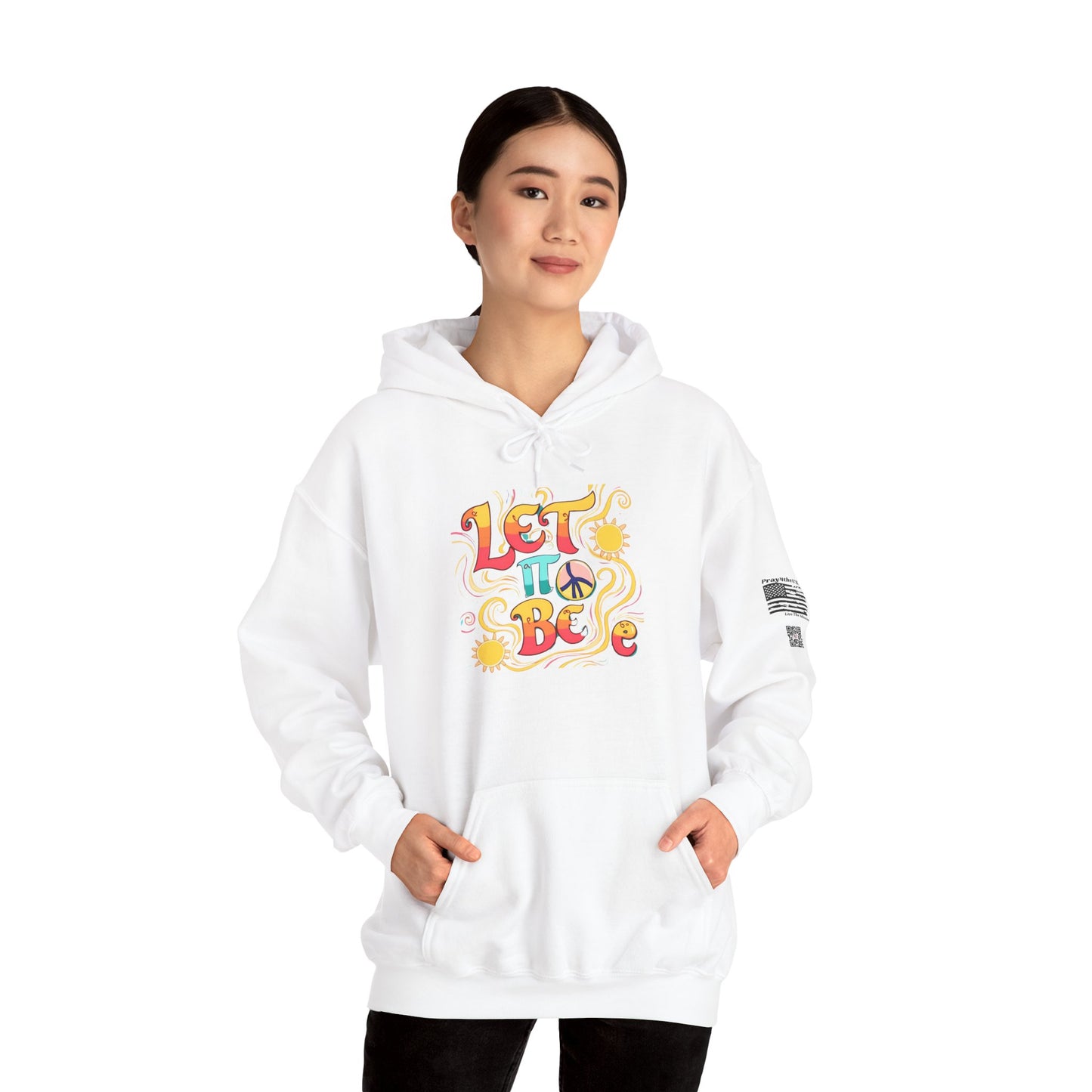 Peaceful Let It Be Hoodie, Sweatshirt, Cozy Loungewear, Gift for Friends, Relaxed Style, Inspirational Clothing, Casual Hoodie