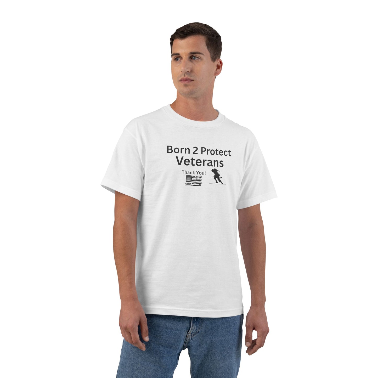 Born 2 Protect-Veterans Appreciation T-Shirt - Beefy-T® Short-Sleeve