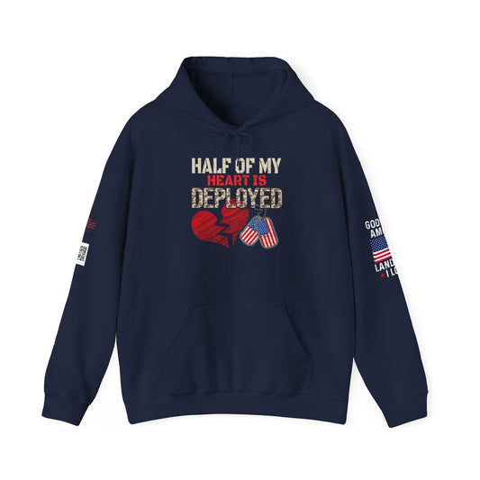 Half My Heart-Deployment Support Hoodie