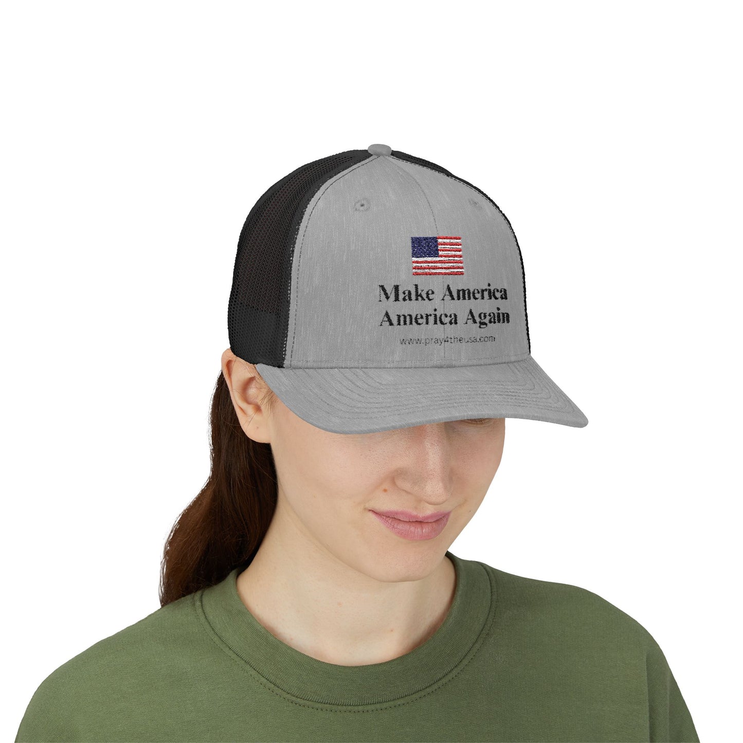 Patriotic Snapback Trucker Cap - Make America America Again