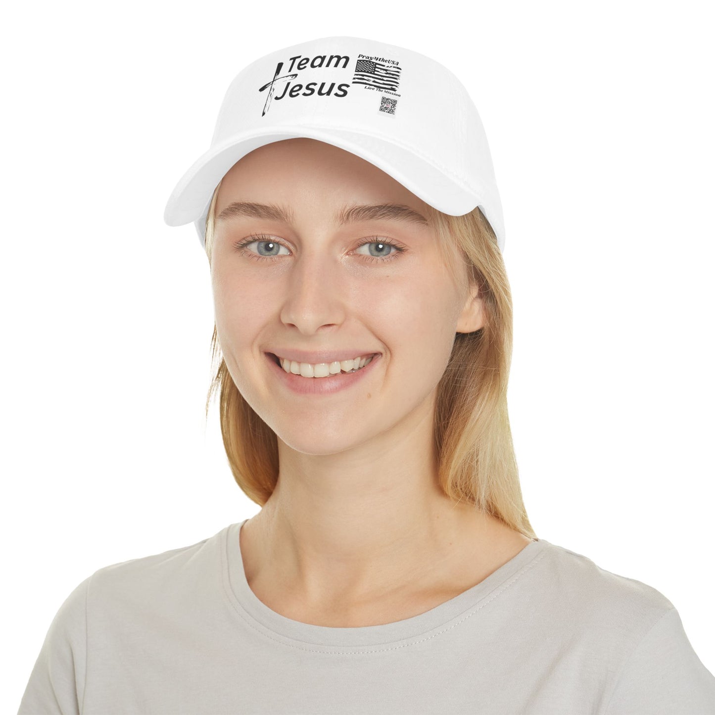 Team Jesus Low Profile Baseball Cap — Faith-Based Christian Hat with Cross & Flag
