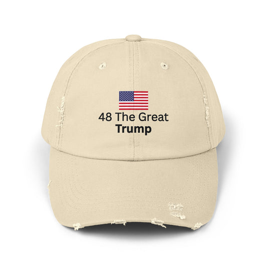 Cap - 48 The Great Trump with American Flag Distressed Unisex
