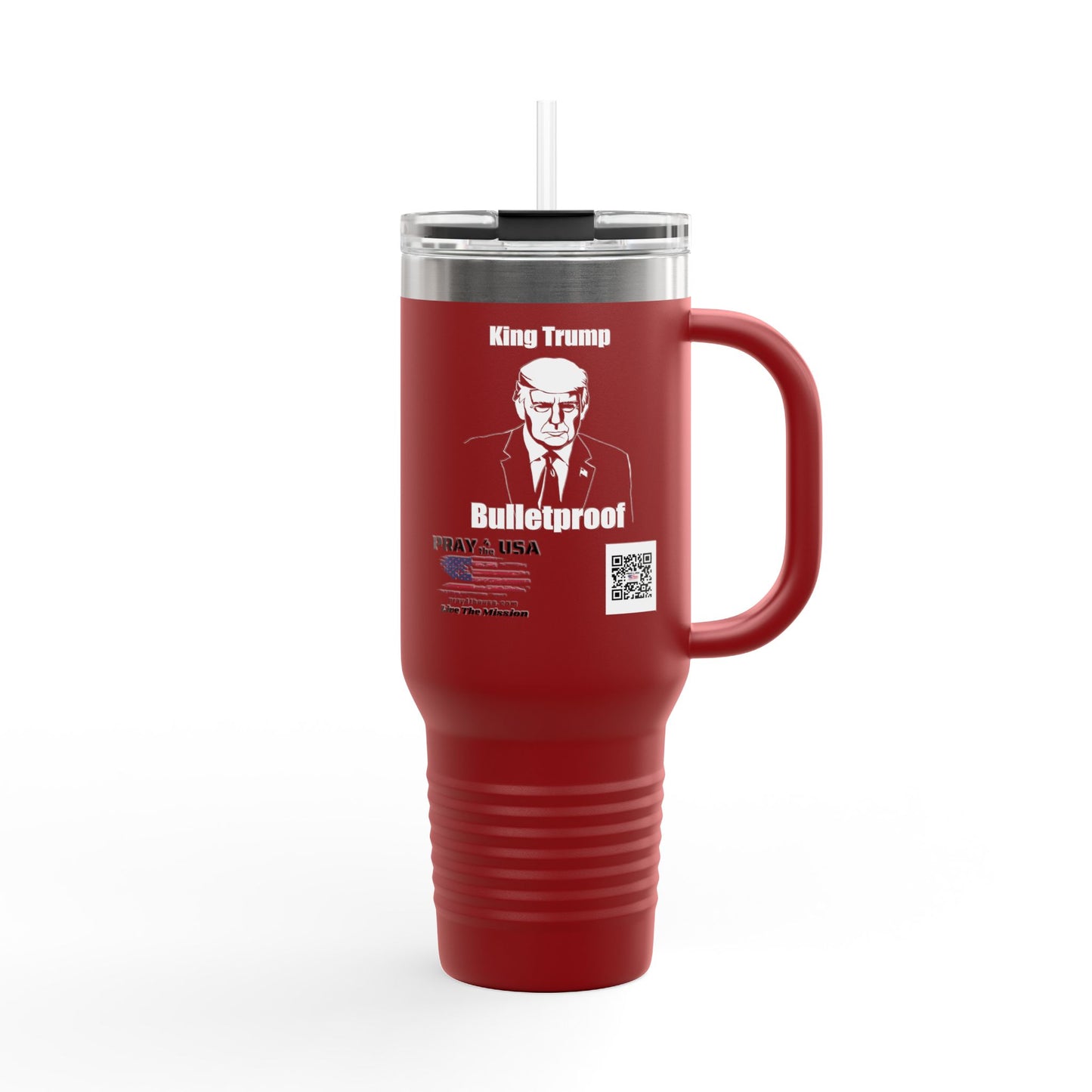 King Trump Bulletproof Insulated Travel Mug, 40oz | King Trump Design | Patriotic Gifts, MAGA Supporters