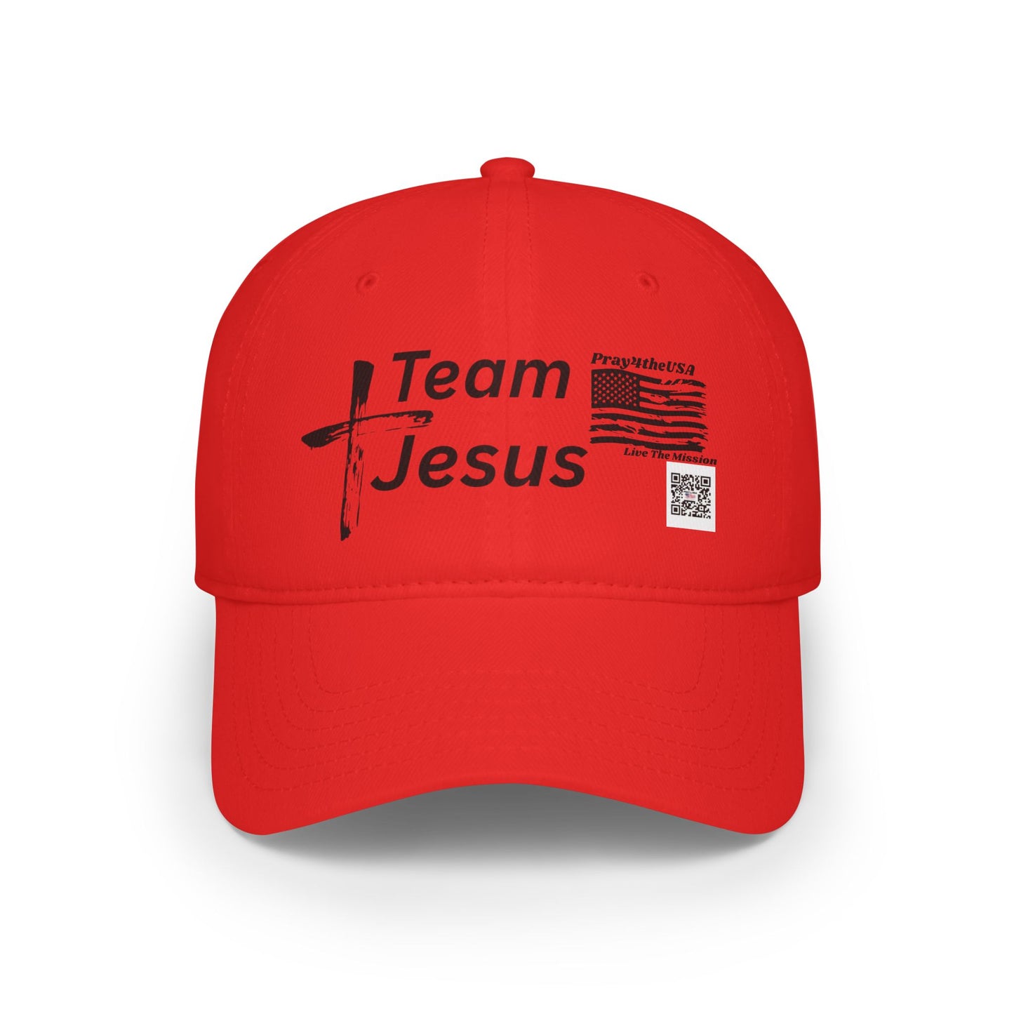 Team Jesus Low Profile Baseball Cap — Faith-Based Christian Hat with Cross & Flag