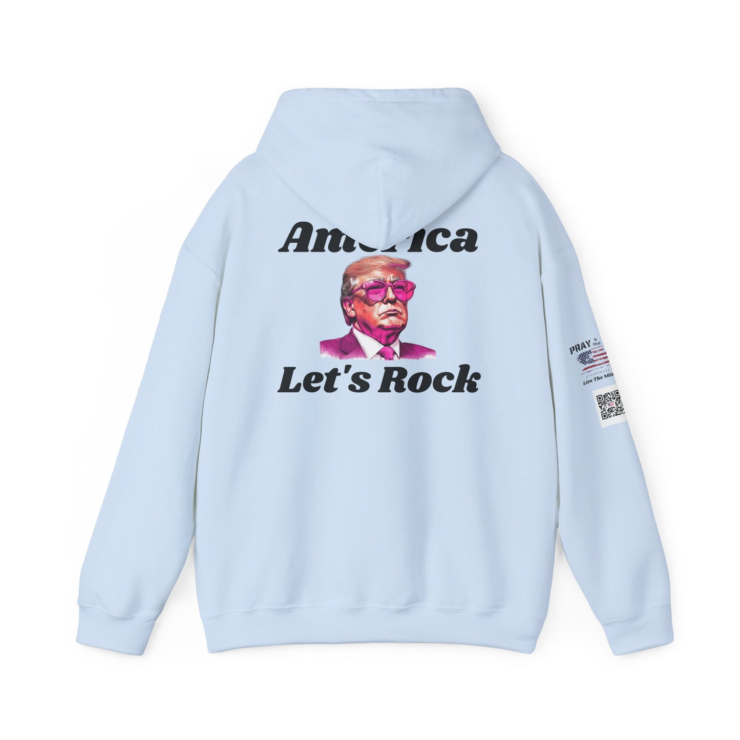 Retro 'America Let's Rock Hoodie - Perfect for Patriots, MAGA, Independence Day, Gift for Him or Her