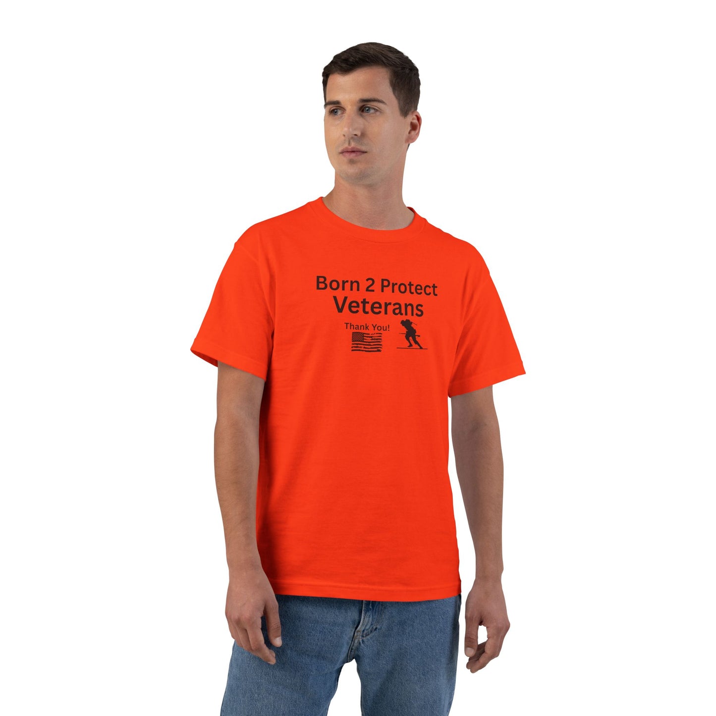 Born 2 Protect-Veterans Appreciation T-Shirt - Beefy-T® Short-Sleeve