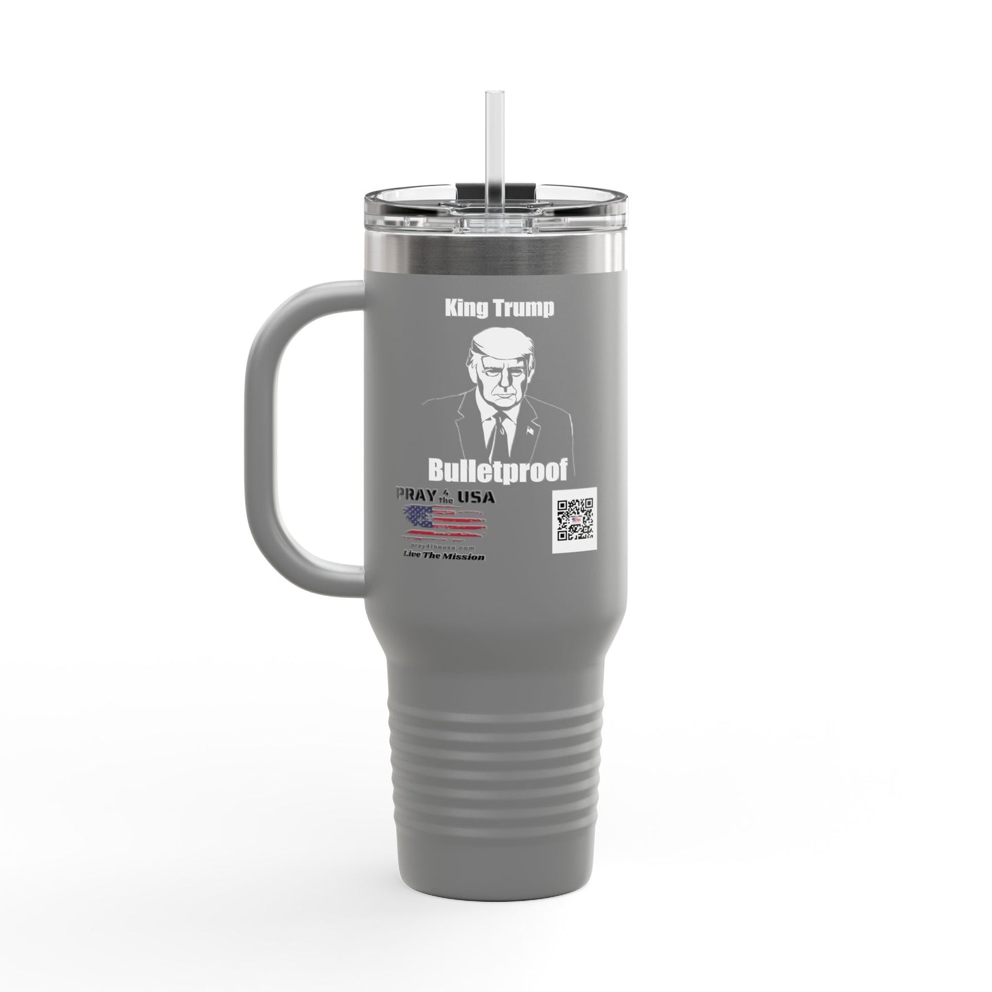 King Trump Bulletproof Insulated Travel Mug, 40oz | King Trump Design | Patriotic Gifts, MAGA Supporters