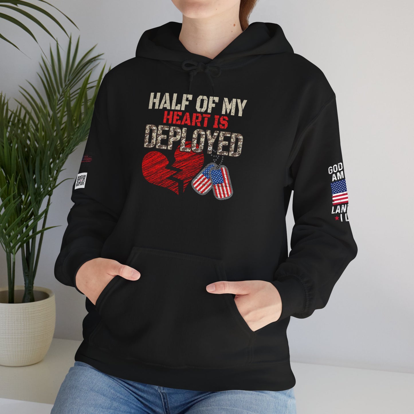 Half My Heart-Deployment Support Hoodie