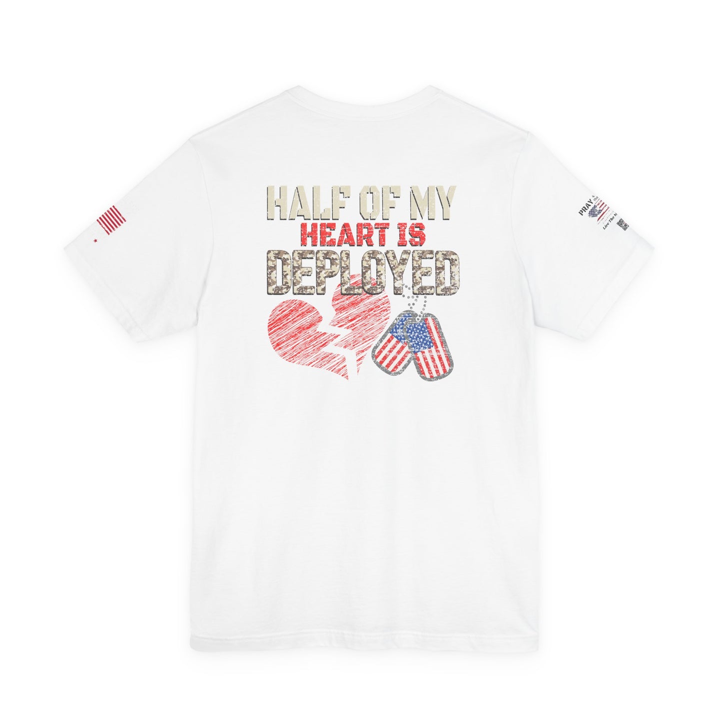 Half of My Heart is Deployed Tee - Military Family Support Shirt, Deployment Gift, Patriotic Apparel, Heartfelt [...]