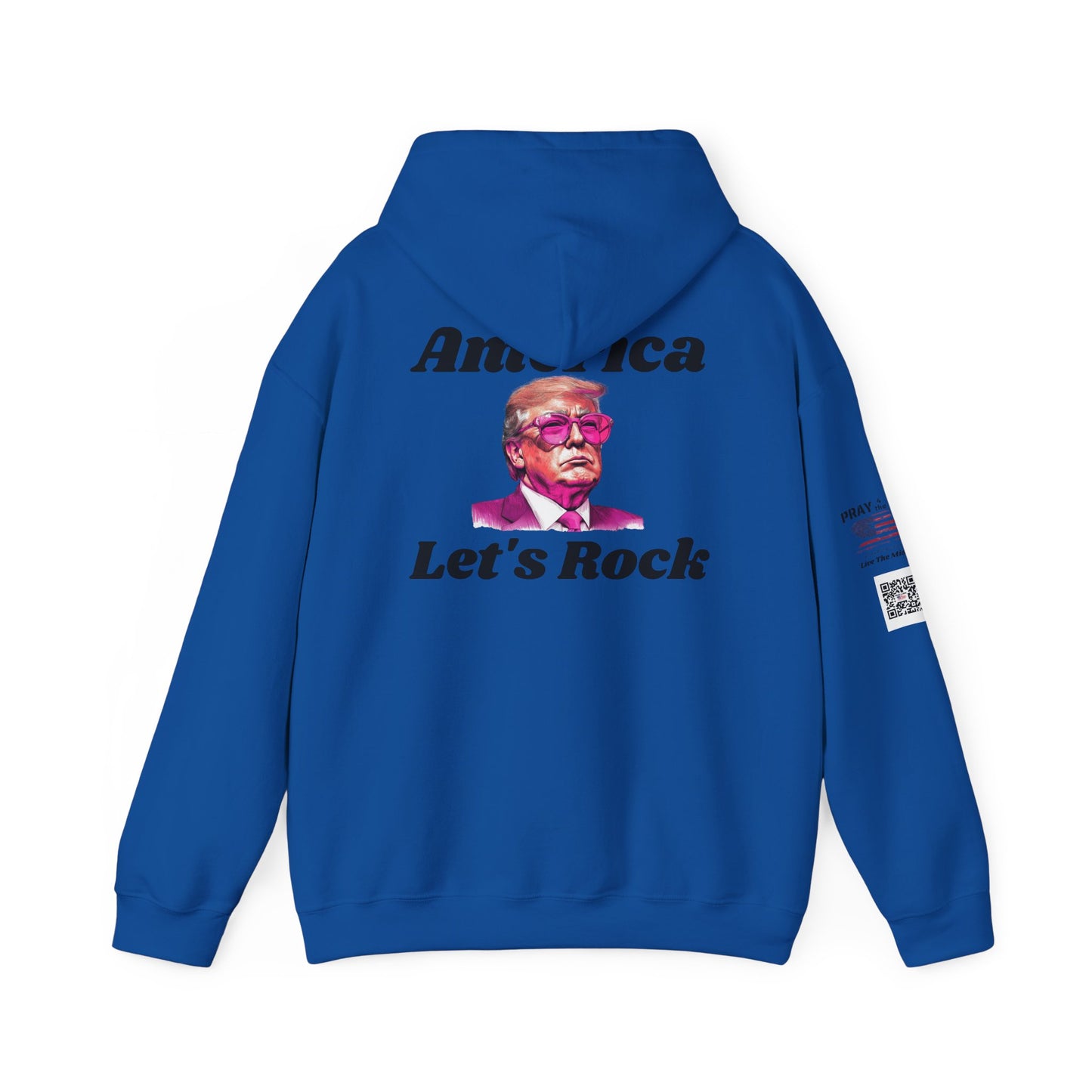Retro 'America Let's Rock Hoodie - Perfect for Patriots, MAGA, Independence Day, Gift for Him or Her