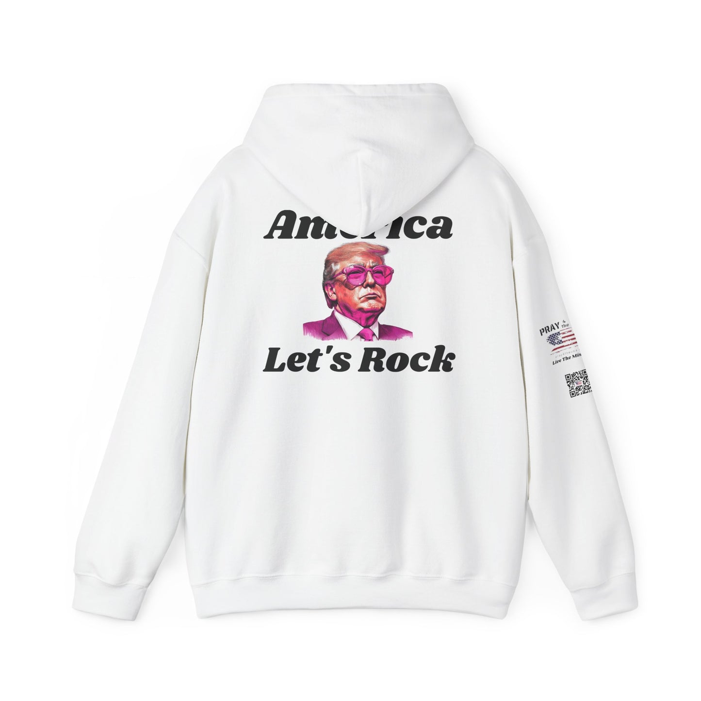 Retro 'America Let's Rock Hoodie - Perfect for Patriots, MAGA, Independence Day, Gift for Him or Her