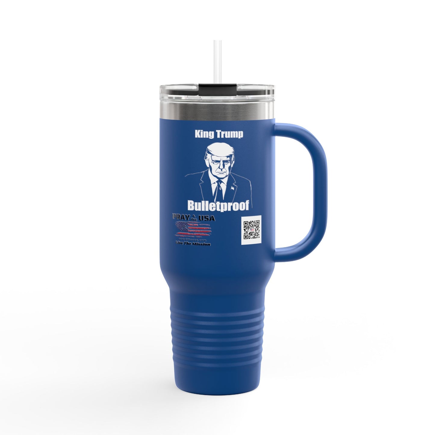 King Trump Bulletproof Insulated Travel Mug, 40oz | King Trump Design | Patriotic Gifts, MAGA Supporters