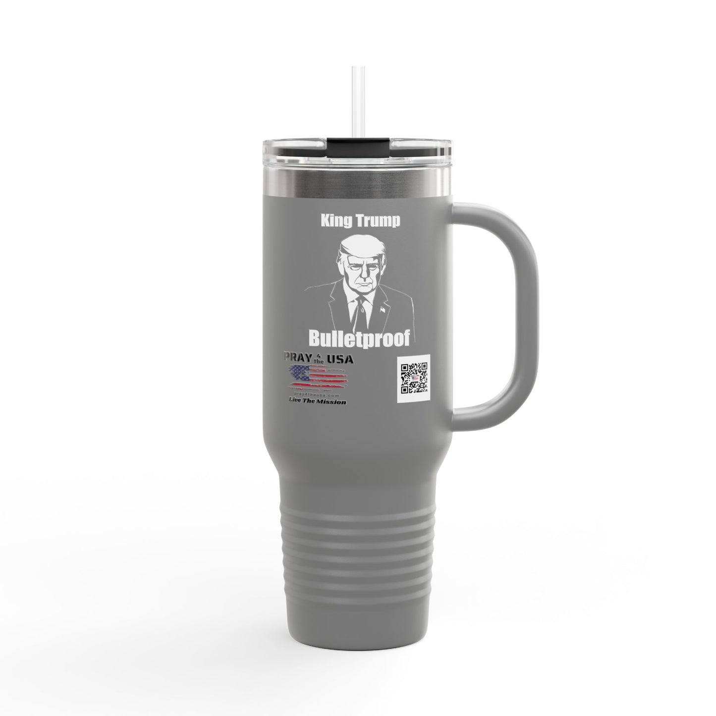 King Trump Bulletproof Insulated Travel Mug, 40oz | King Trump Design | Patriotic Gifts, MAGA Supporters
