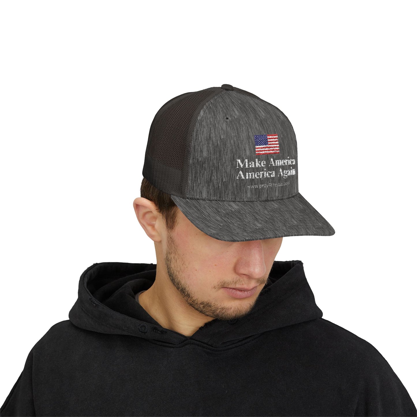 Make America America Again Snapback Trucker Cap - Patriotic Red Hat