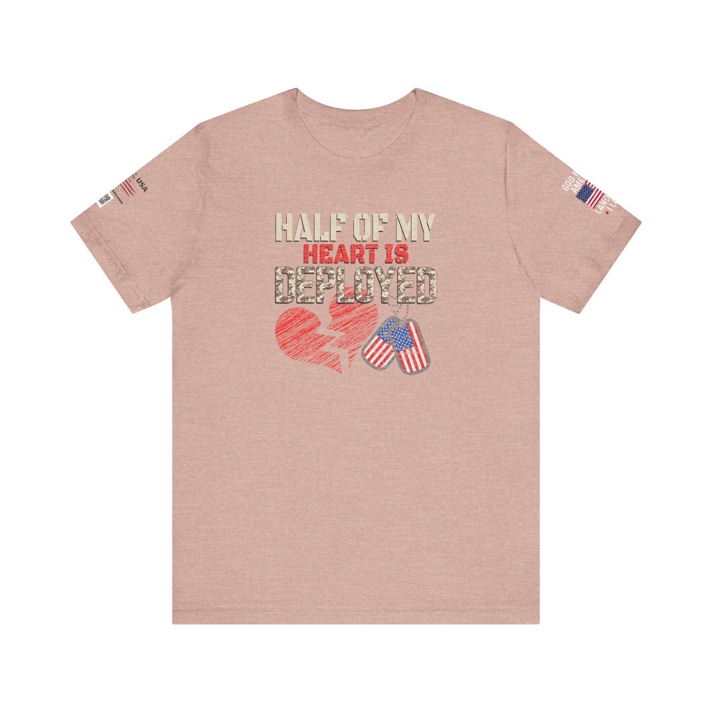 Half of My Heart is Deployed Tee - Military Family Support Shirt, Deployment Gift, Patriotic Apparel, Heartfelt [...]