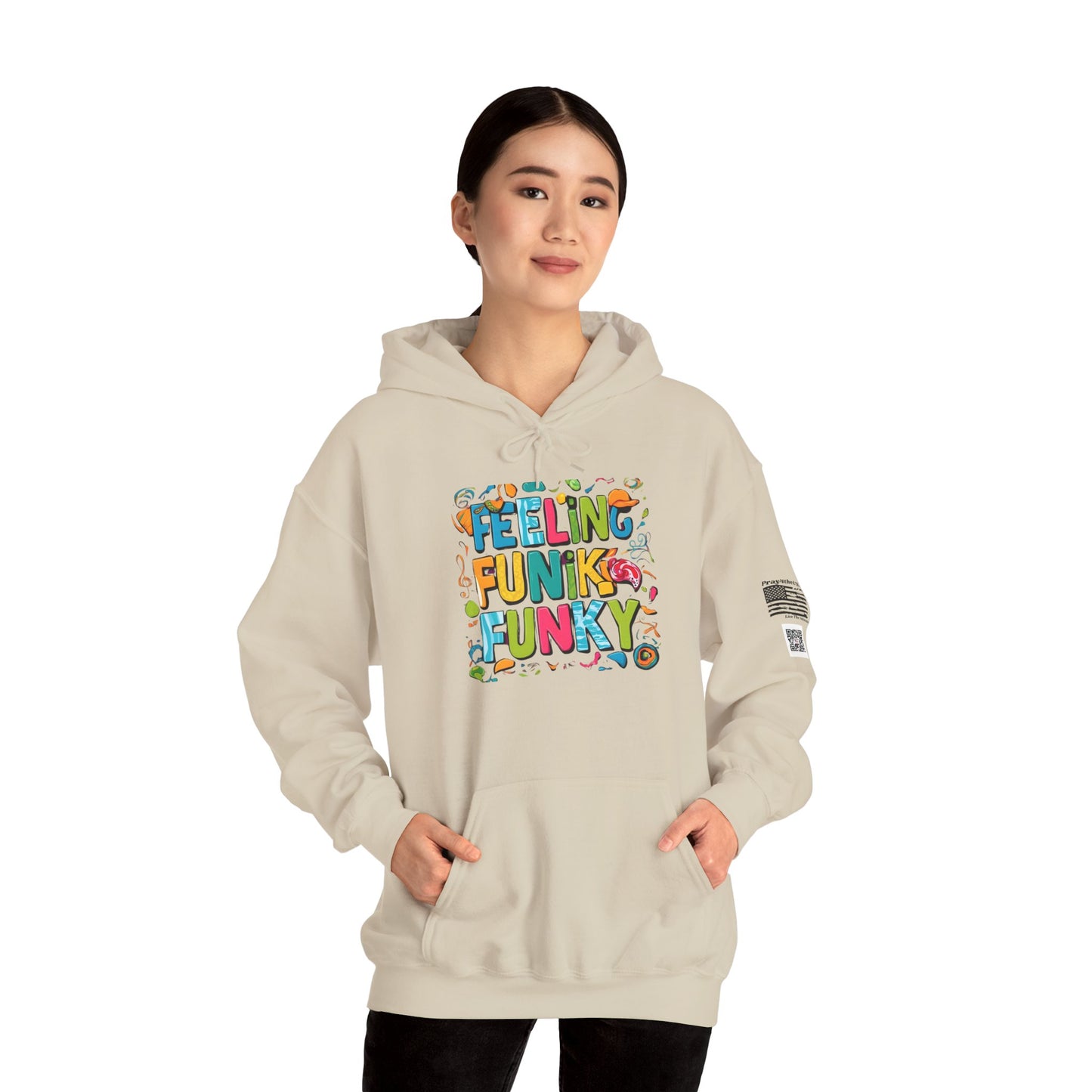 Funky Vibes Hoodie - Heavy Blend™ Sweatshirt, Fun Layer for Casual Days, Gift for Friends, Perfect for Spring and Fall
