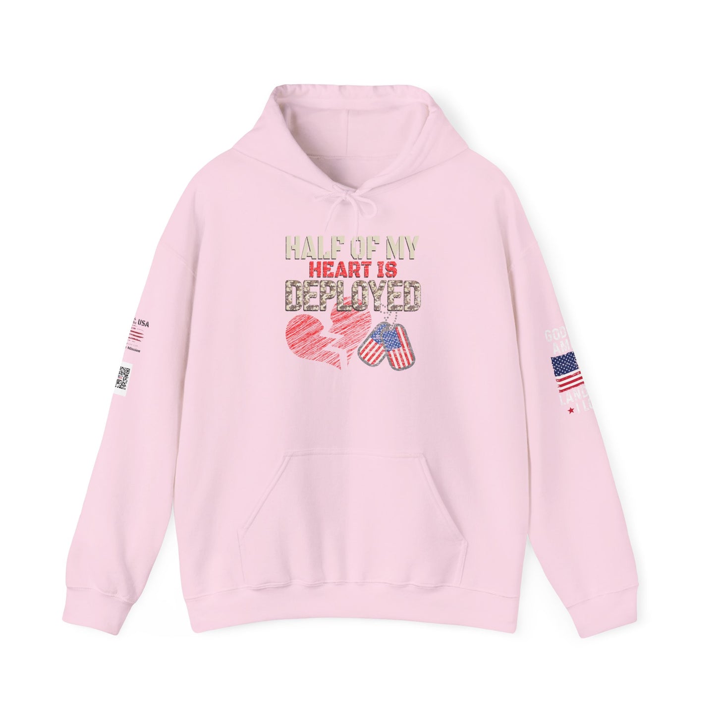 Half My Heart-Deployment Support Hoodie