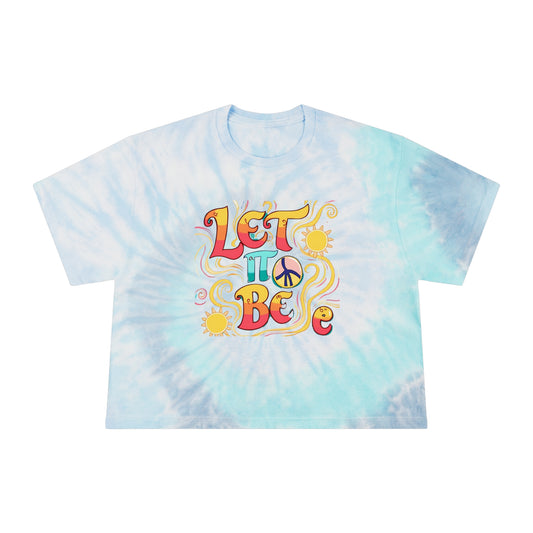 Tie-Dye Crop Tee - Retro Bohemian 'Let It Be'