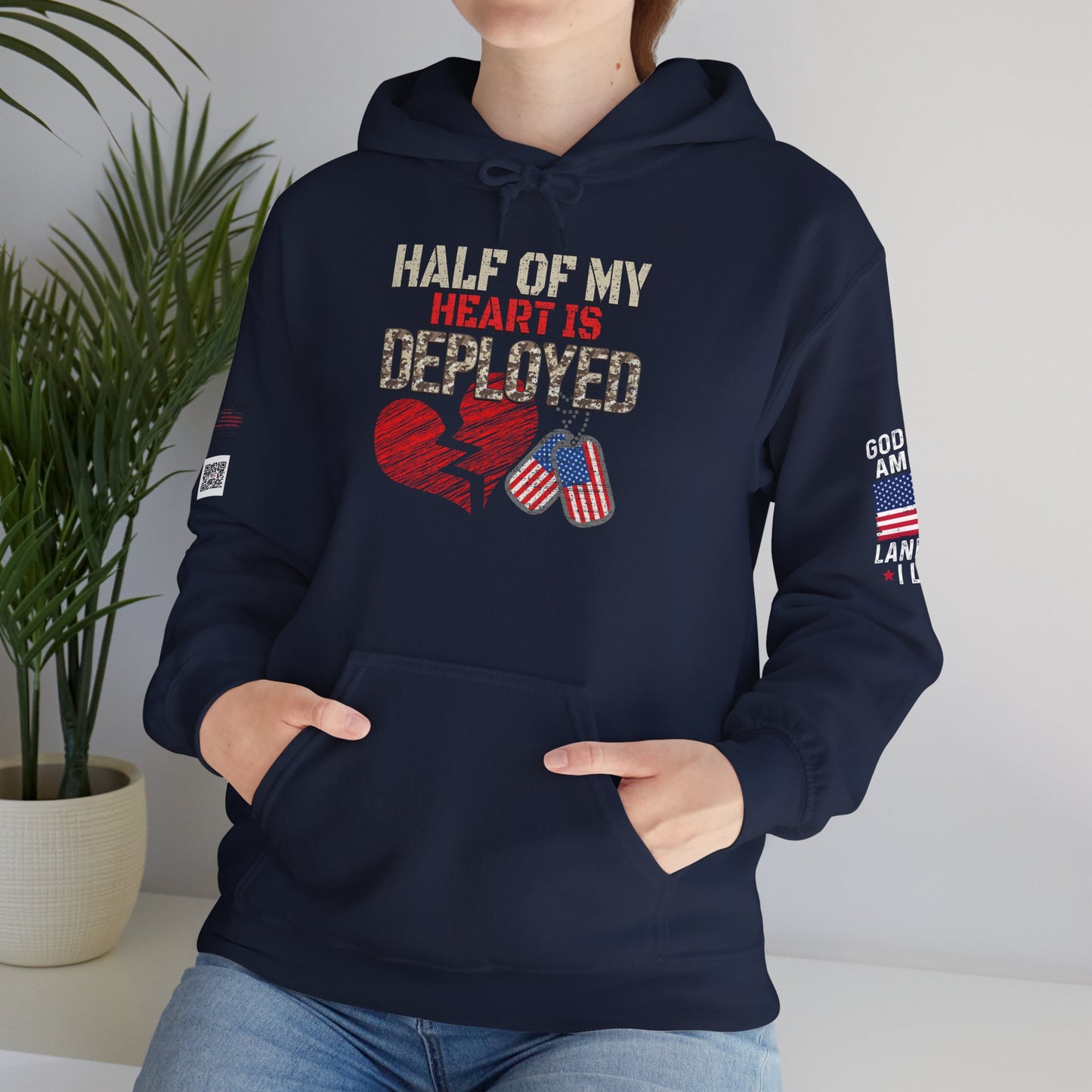Half My Heart-Deployment Support Hoodie