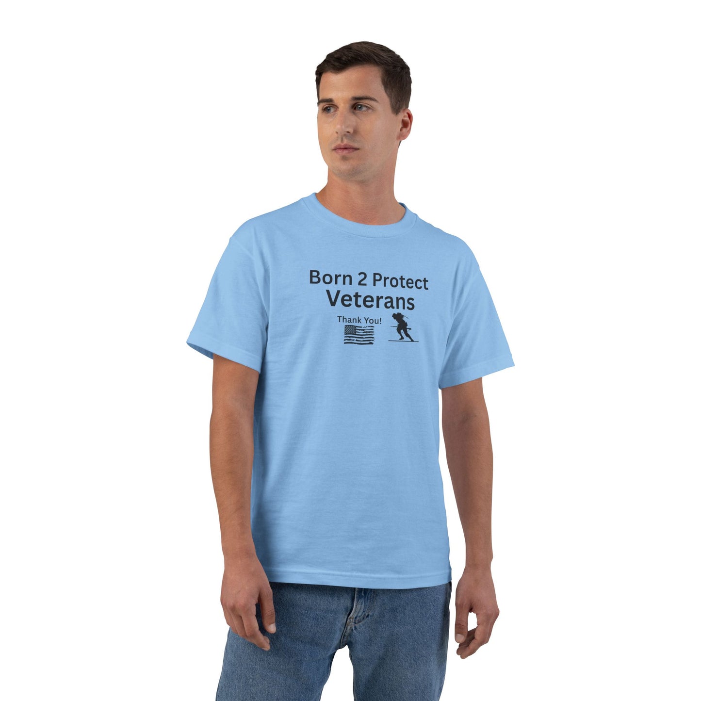 Born 2 Protect-Veterans Appreciation T-Shirt - Beefy-T® Short-Sleeve