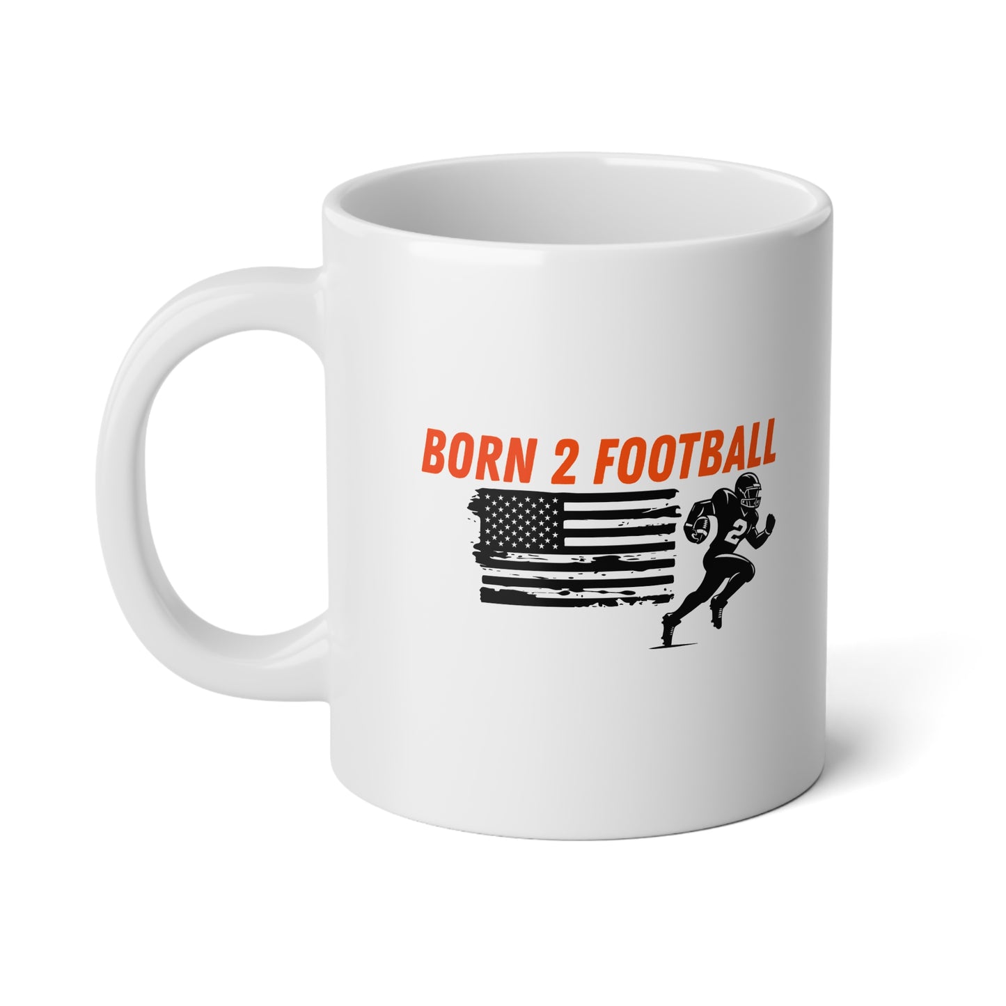 Born 2 Football-Sporty Jumbo Mug - Born 2 Football, Gift for Football Lovers and Coaches