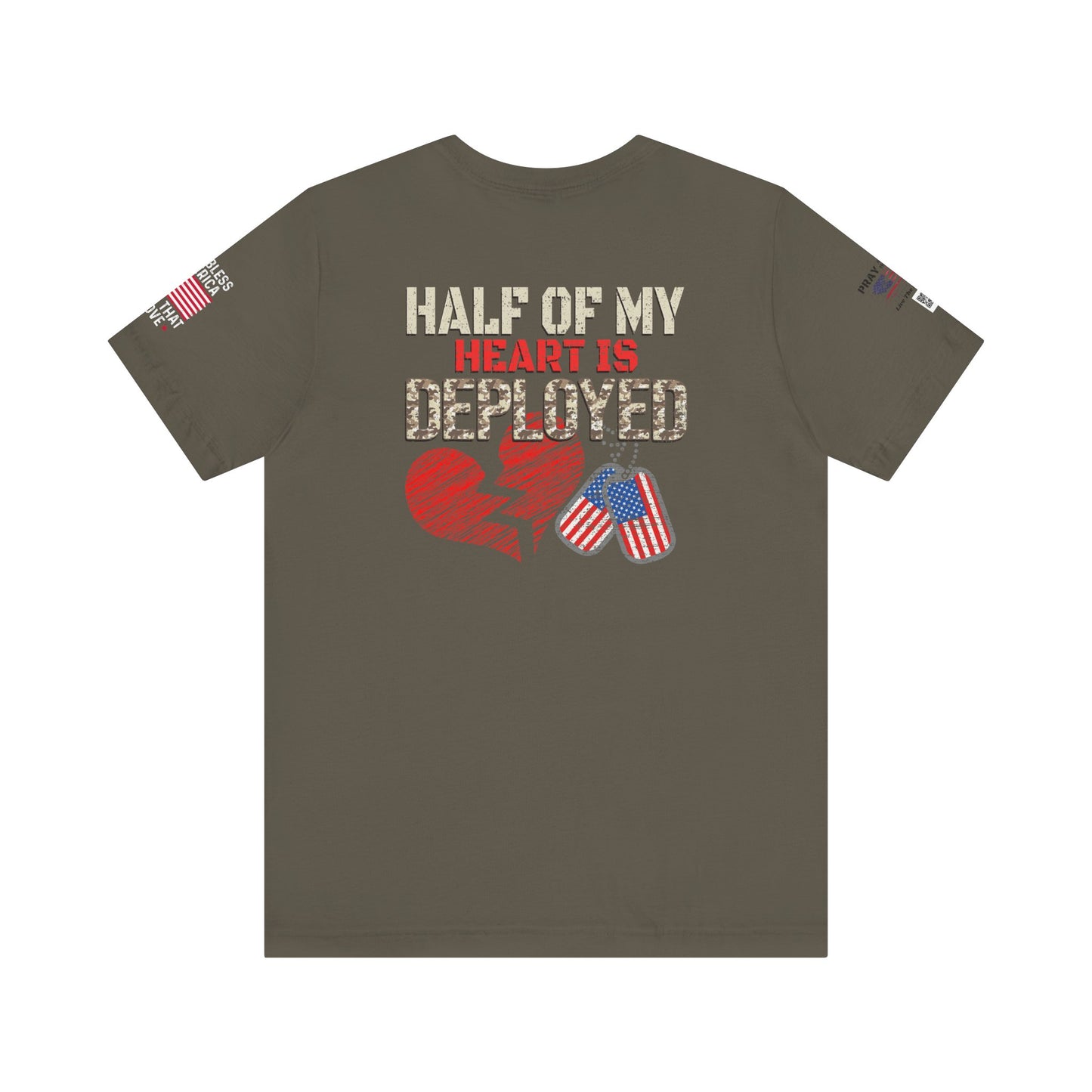 Half of My Heart is Deployed Tee - Military Family Support Shirt, Deployment Gift, Patriotic Apparel, Heartfelt [...]