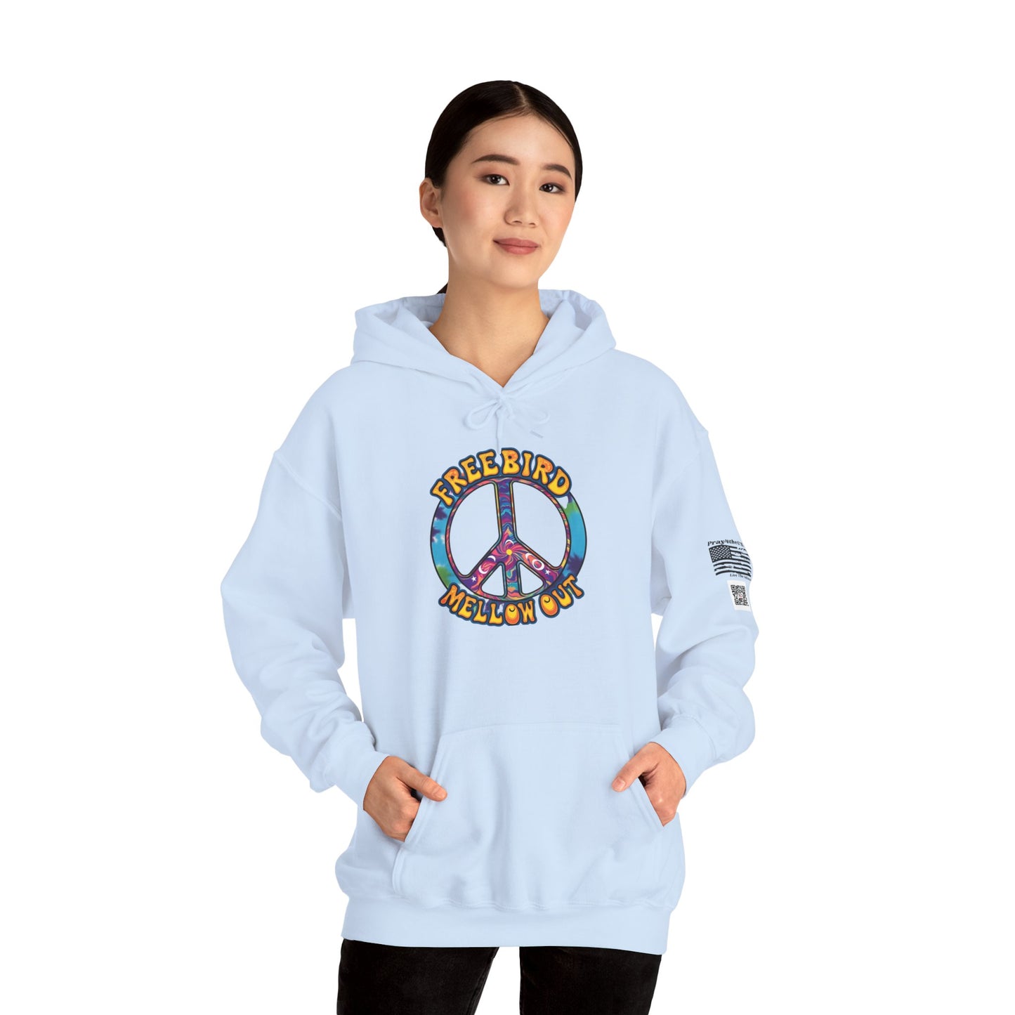 Freebird-Peaceful Vibes Hoodie, Comfortable Sweatshirt for Relaxation, Freebird Chill Out Gift, Cozy Casual Wear, Perfect for Festivals
