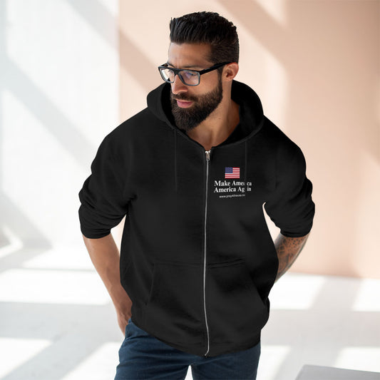 Zip Hoodie - Make America America Again with Flag Design