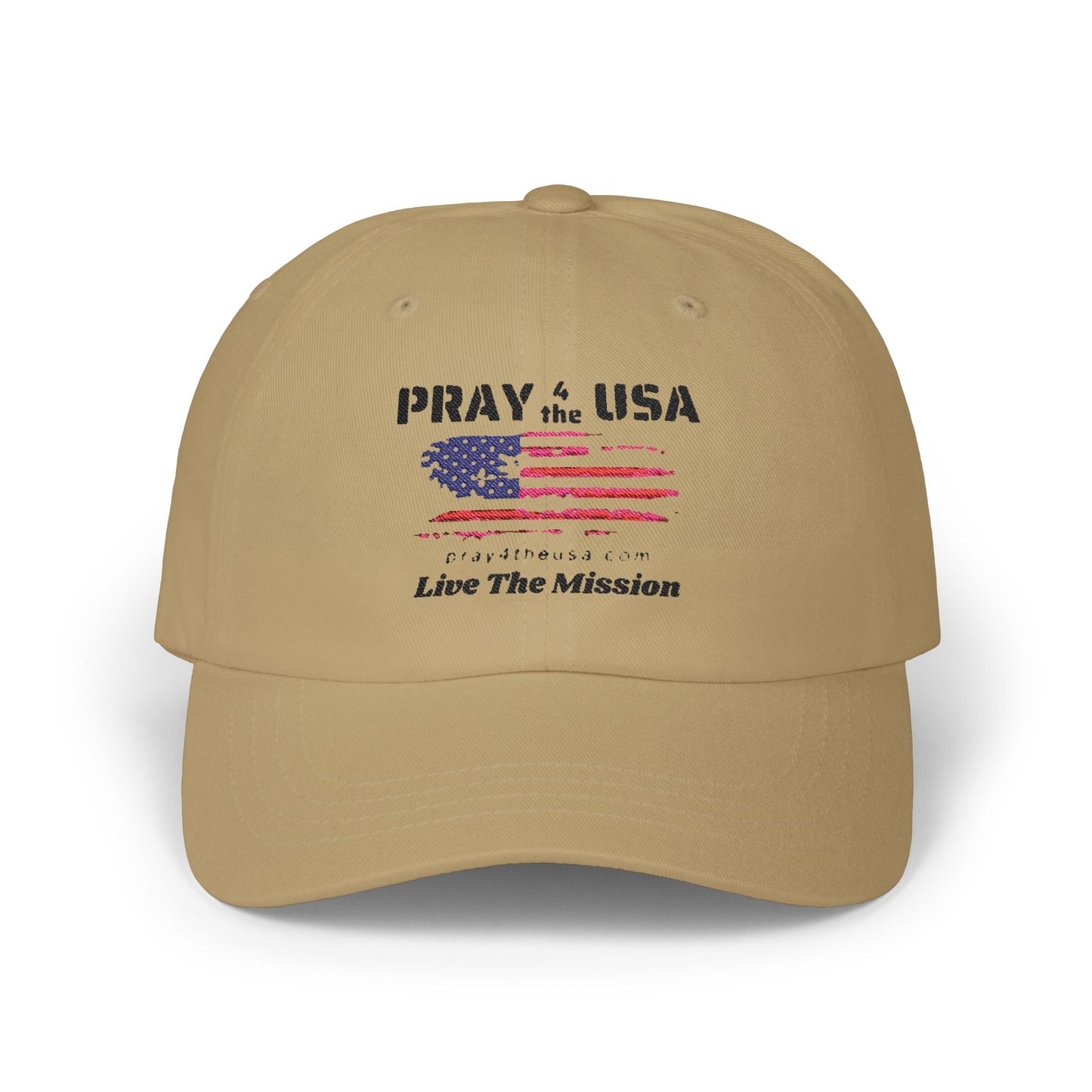 Live the Mission-Dad Cap - Patriotic MAGA hat, Pray for the USA, Live the Mission