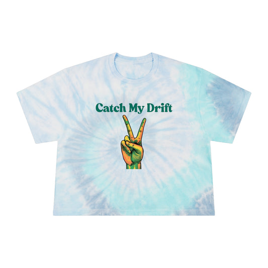 Tie-Dye Crop Tee for Trendy Women - Retro Catch My Drift Bohemian Style